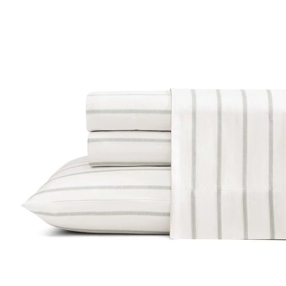 Tommy Bahama QUEEN 300 Thread Count Sheet Set La Vida Stripe Green NEW